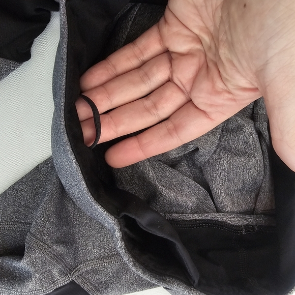 Lululemon Pace Rival Crop 22” Heathered Black Gray Size 6 Mesh Panels + Pockets - Picture 8 of 14